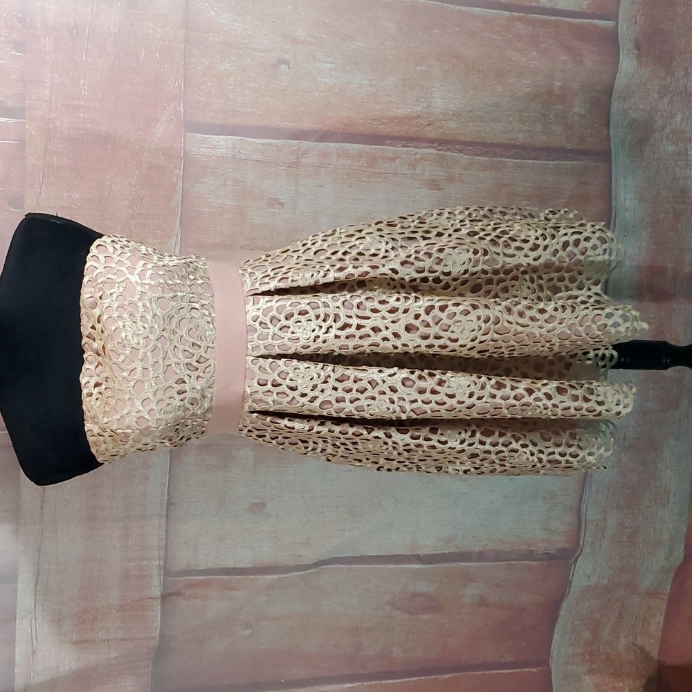 Minuet Strapless Pink and Cream Dress